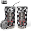Bikergod Motorcycle Skull Piston Biker Custom Name Steelers Stainless Steel 20 Oz Tumbler- NALA130