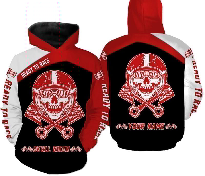 Bikergod Motorcycle Ready To Race Custom Name  Hoodie Design 3D Full Printed Sizes S - 5XL - NMK24B