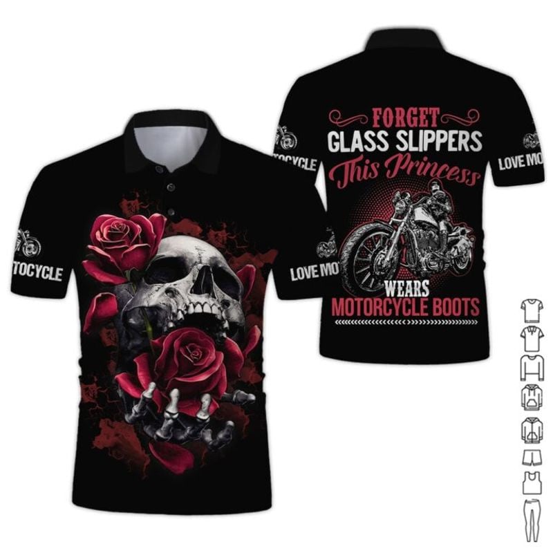 Bikergod Motorcycle This Princess Wears Motorcycle Boots Polo Design 3D Full Printed Sizes S - 5XL NALA172S