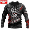 Bikergod Motorcycle Mechanic Skull Tool Metal Custom Name  Hoodie Design 3D Full Printed Sizes S - 5XL - NAQA341