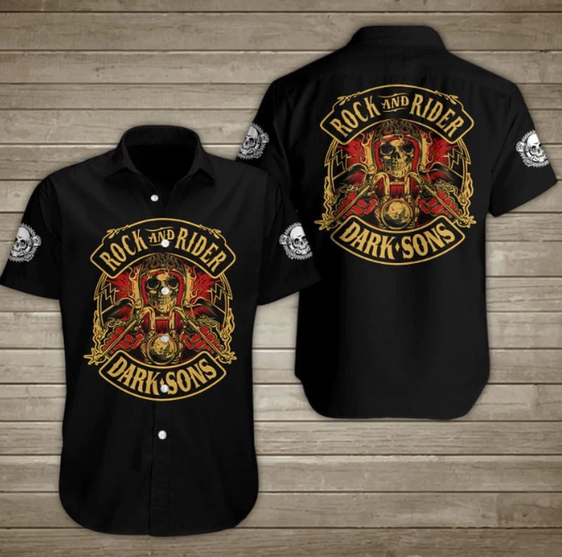 Bikergod Motorcycle Rock And Rider Dark Sons Button Shirt Design 3D Full Printed Sizes S - 5XL NAQA410