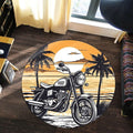 Bikergod Motorcycle Motorbike Biker Vintage Retro Round Rug NALA175