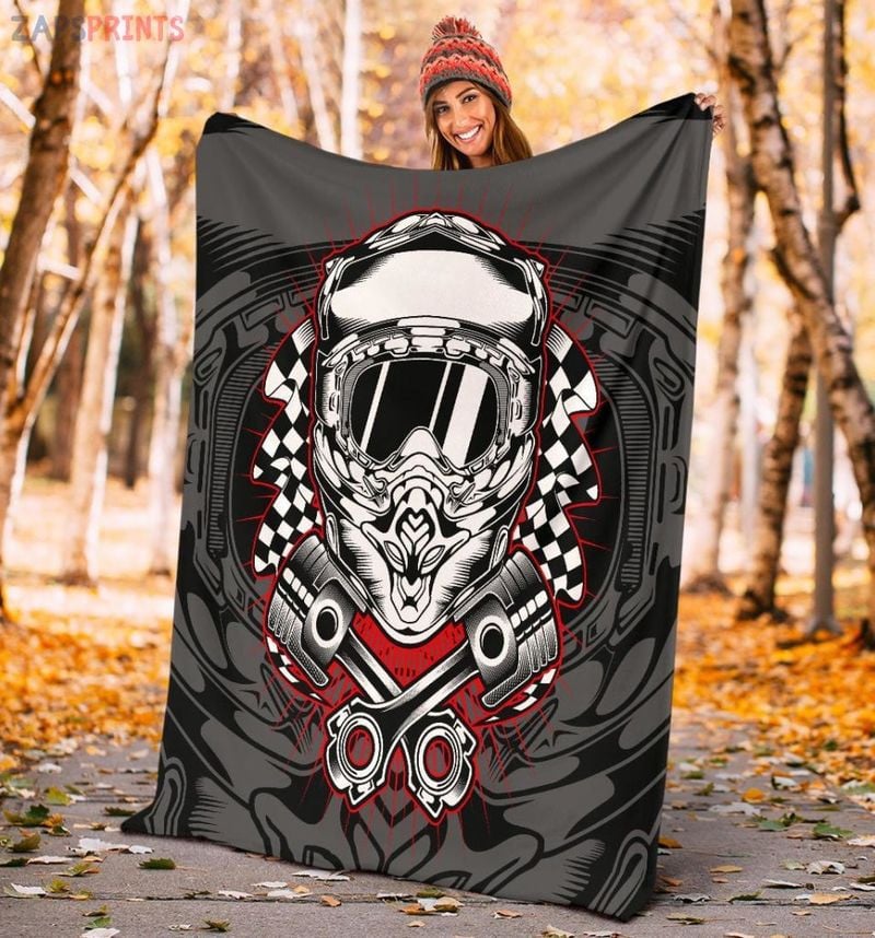 Bikergod Motorcycle Skull Biker Rider Biker Skull Helmet Blanket NALA123
