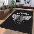Bikergod Motorcycle American Motorcycles Winged Wheel Rug Home Floor Decor NALA60