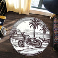 Bikergod Motorcycle Motorbike Biker Vintage Round Rug NALA174
