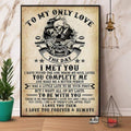Bikergod Motorcycle Skull couple biker to my only love i want all of my lasts to be with you Poster NALA141