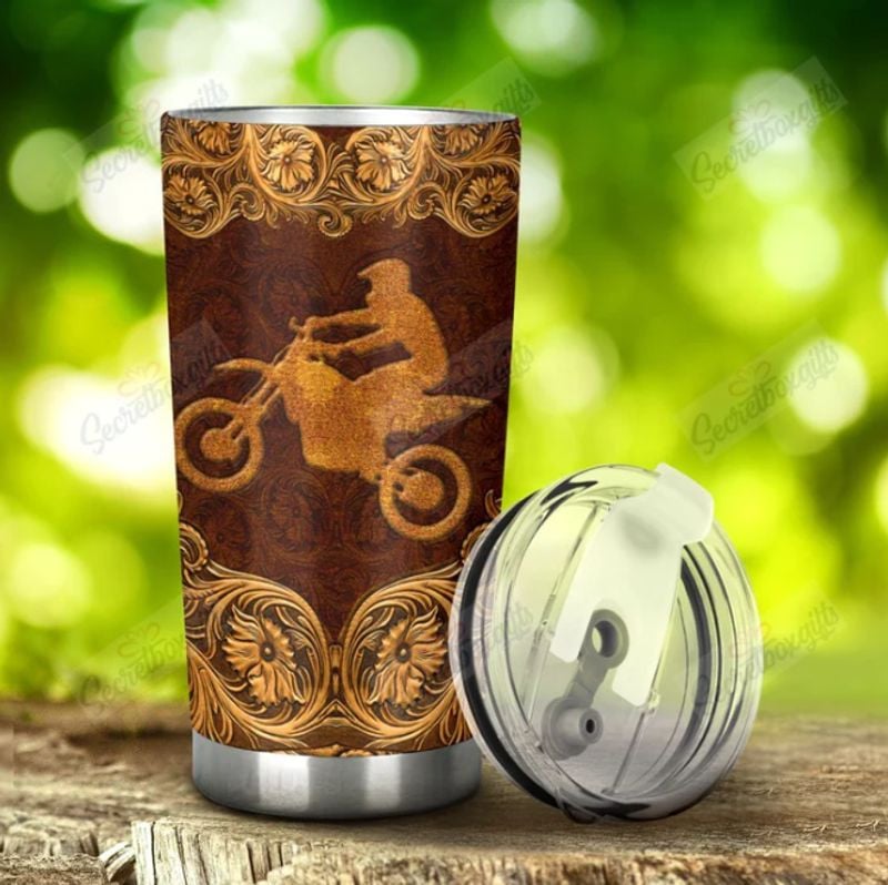 Bikergod Motorcycle Motocross  Dirt Bike Stainless Steel 20 Oz Tumbler- NAQA414