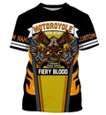 Bikergod Motorcycle Iron Heart Road Speed Fiery Blood Custom Name  T-shirt Design 3D Full Printed Sizes S - 5XL - NMK19