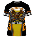 Bikergod Motorcycle Iron Heart Road Speed Fiery Blood Custom Name  T-shirt Design 3D Full Printed Sizes S - 5XL - NMK19