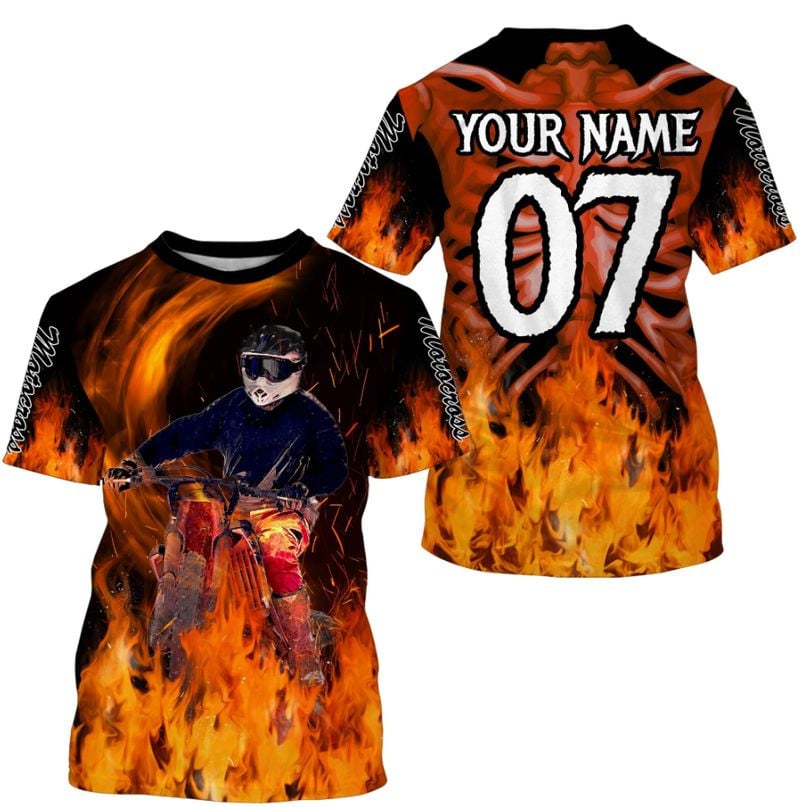 Bikergod Motorcycle Custom Name And Number  T-shirt Design 3D Full Printed Sizes S - 5XL - NMK02