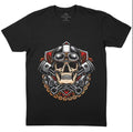 Bikergod Motorcycle Skull Pistons Biker T-shirt, Crew-neck Sweatshirt, Hoodie, Tank Top, V-neck T-shirt Design 2D Full Printed Sizes S - 5XL - NALA100