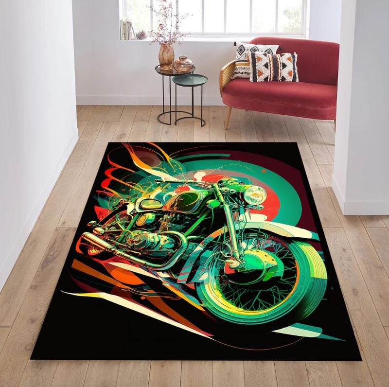 Bikergod Motorcycle Rug Home Floor Decor NALA113