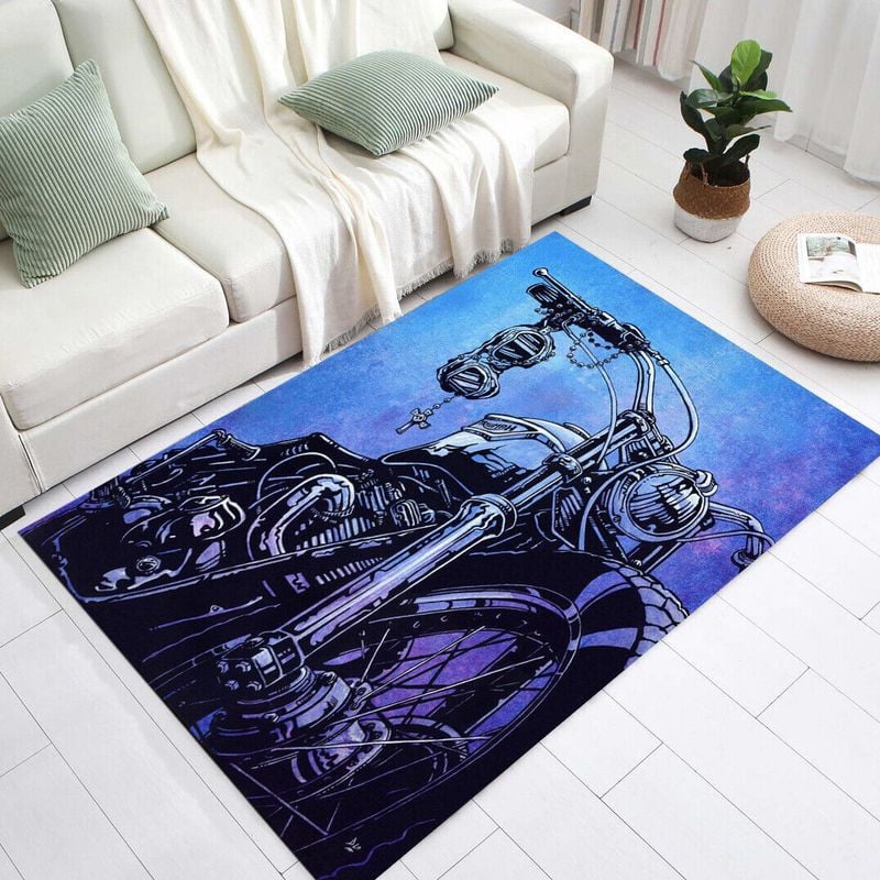 Bikergod Motorcycle Biker Rider Rug Home Floor Decor NALA107