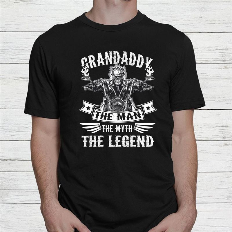 Bikergod Motorcycle Grandaddy The Man The Myth The Legend Father's Day T-shirt Design 2D Full Printed Sizes S - 5XL - NANA323