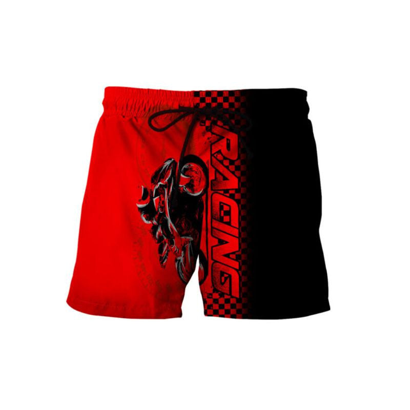 Bikergod Motorcycle Red Racing Beach Shorts Sizes S - 5XL - NMQI128B
