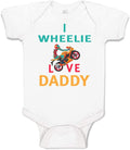 Bikergod Motorcycle I Wheelie Love Daddy COTTON Baby Onesie Bodysuit NAUA294