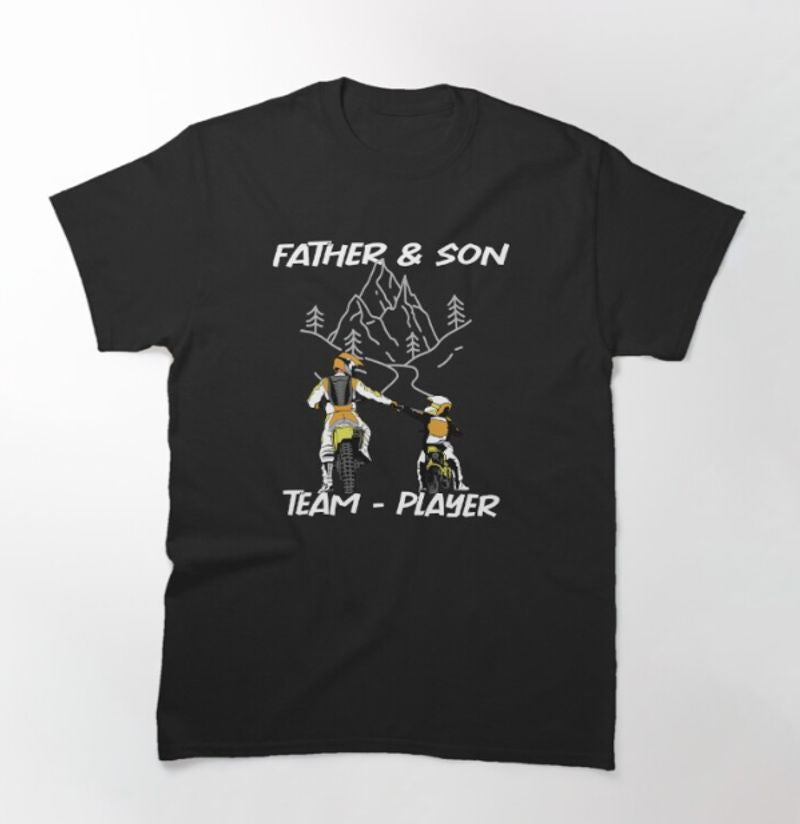 Bikergod Motorcycle Father and Son Team Players T-shirt Design 2D Full Printed Sizes S - 5XL - NAZA238