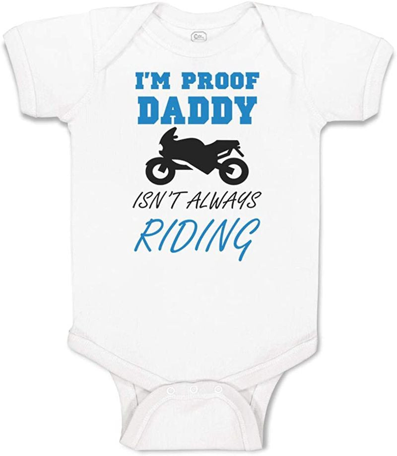 Bikergod Motorcycle Daddy Isn't Always Riding COTTON Baby Onesie Bodysuit NAUA298
