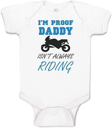Bikergod Motorcycle Daddy Isn't Always Riding COTTON Baby Onesie Bodysuit NAUA298