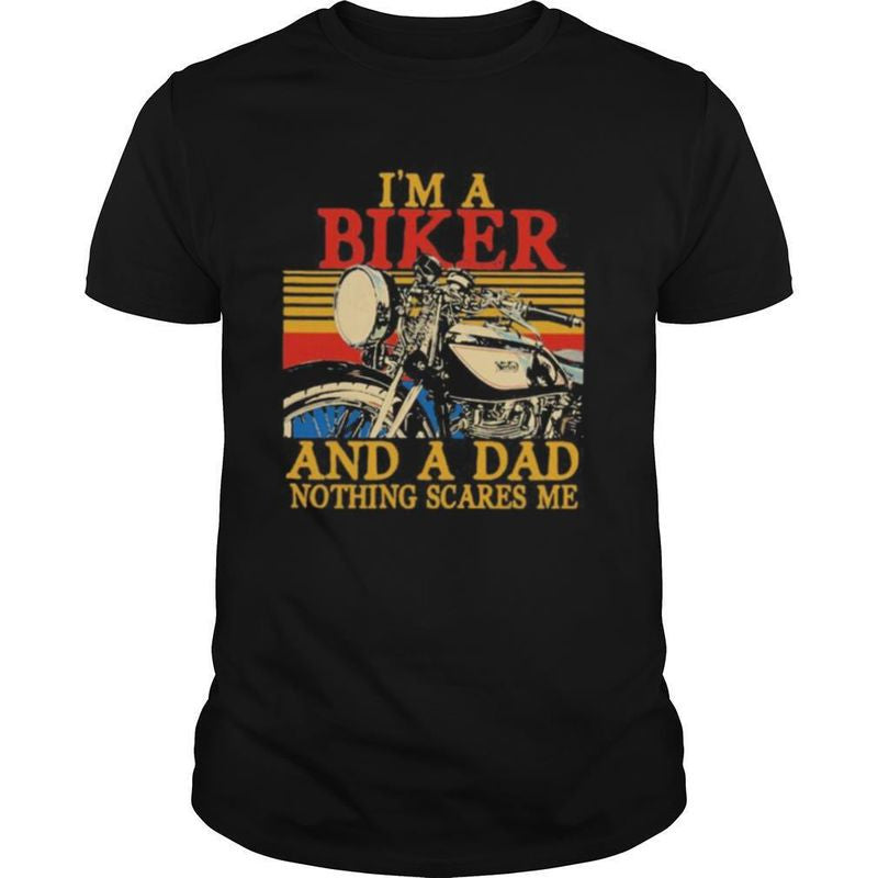 Bikergod Motorcycle I?m a biker and a dad Vintage T-shirt Design 2D Full Printed Sizes S - 5XL - NARA514
