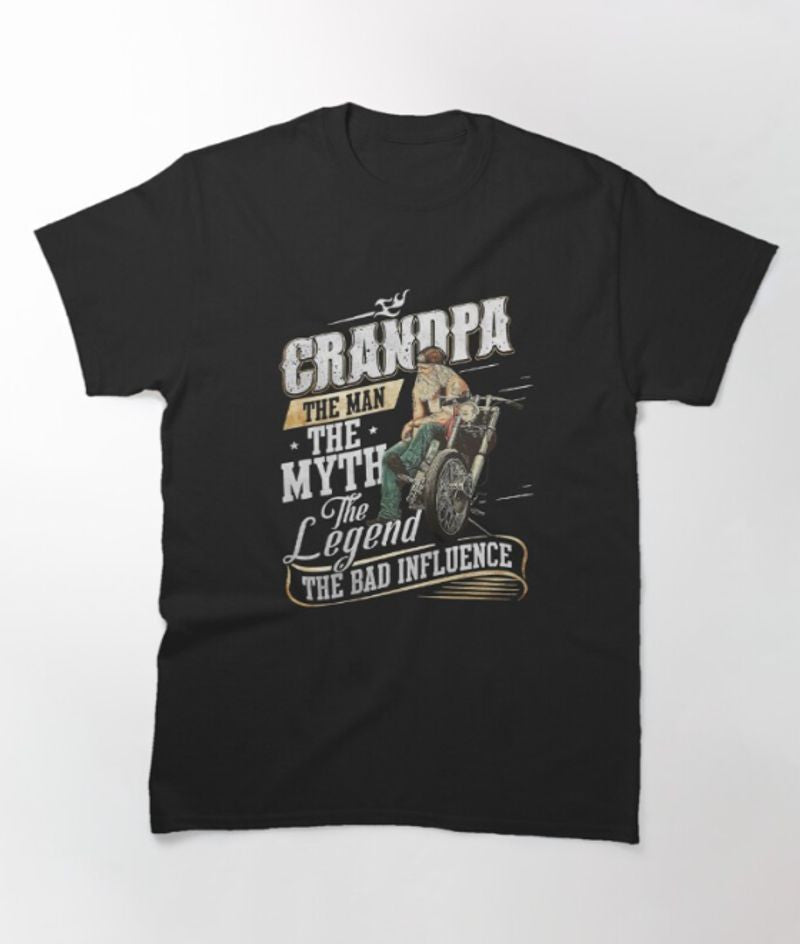 Bikergod Motorcycle Grandpa the man the myth the legend T-shirt Design 2D Full Printed Sizes S - 5XL - NAPA637