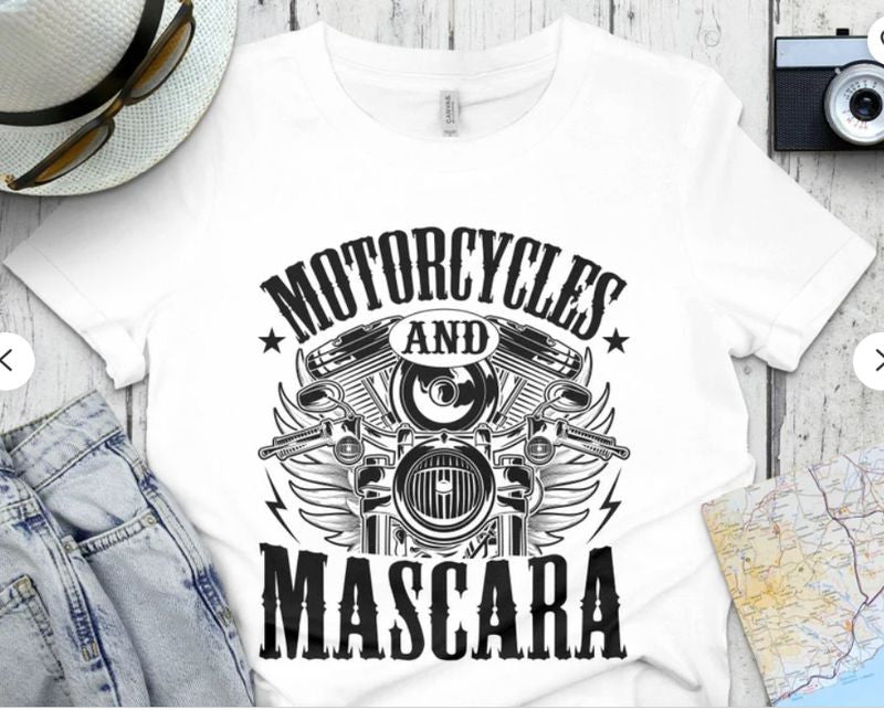 Bikergod Motorcycles and mascara T-shirt Design 2D Full Printed Sizes S - 5XL - NAFA219