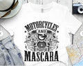 Bikergod Motorcycles and mascara T-shirt Design 2D Full Printed Sizes S - 5XL - NAFA219