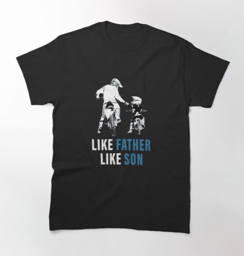 Bikergod Motorcycle like father like son T-shirt Design 2D Full Printed Sizes S - 5XL - NAZA236