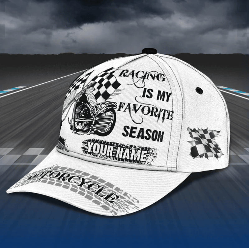 Bikergod Motorcycle Racing Is My Favorite Season Custom Name Classic Cap NMQI98