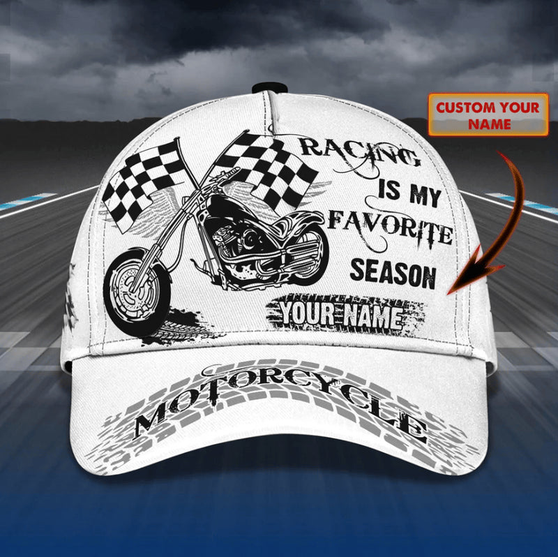 Bikergod Motorcycle Racing Is My Favorite Season Custom Name Classic Cap NMQI98