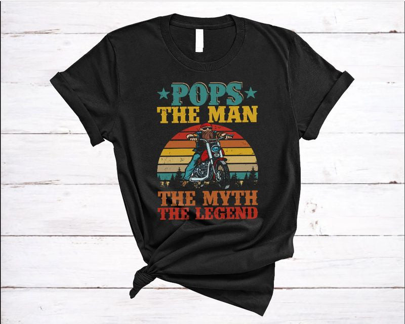 Bikergod Motorcycle Pops The Man Myth Legend T-shirt Design 2D Full Printed Sizes S - 5XL - NARA529