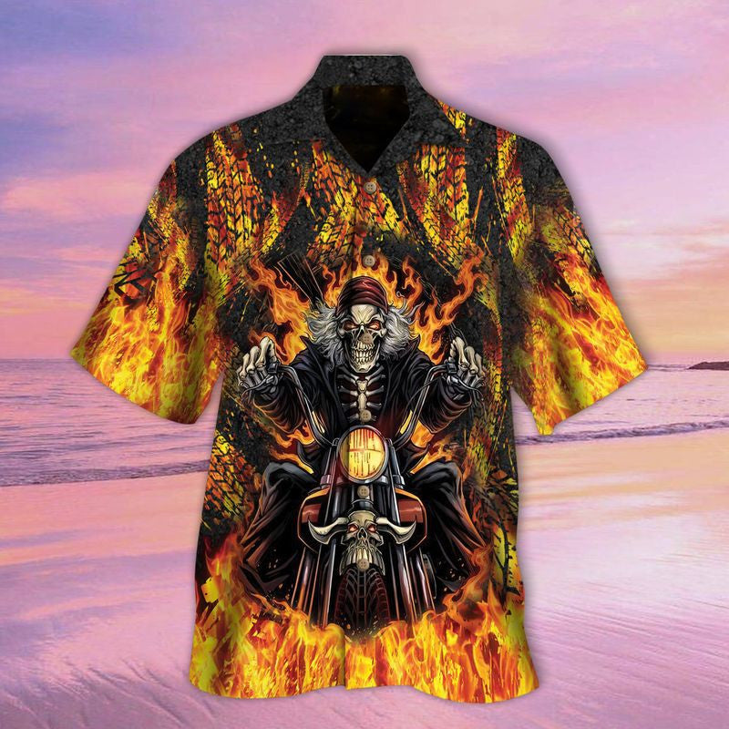 Bikergod Motorcycle SKULL BIKER Hawaii Shirt Design 3D Full Printed Sizes S - 5XL NASA68