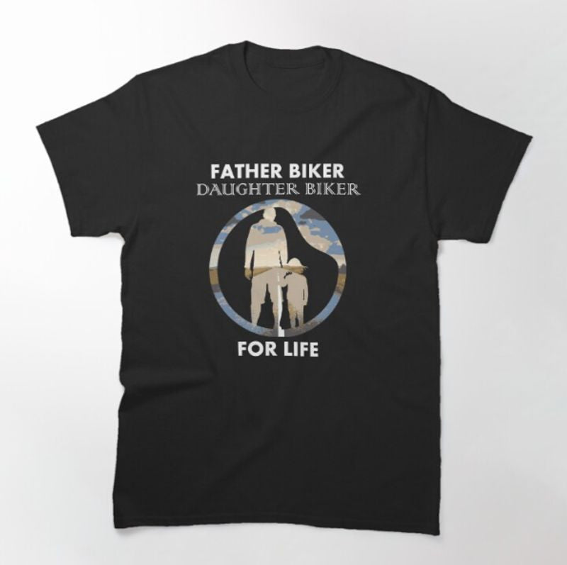 Bikergod Motorcycle Father Biker Daughter Biker T-shirt Design 2D Full Printed Sizes S - 5XL - NAZA263