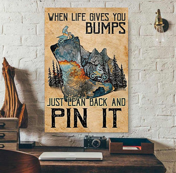 Bikergod Motorcycle When Life Gives You Bumps Vintage Poster NANA302