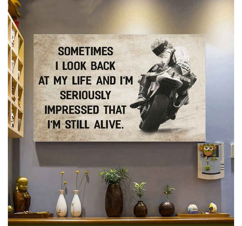 Bikergod Motorcycle I'm Still Alive Vintage Biker Poster NANA119