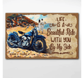 Bikergod Motorcycle Life Is Beautiful Ride Motorcycle Couple Custom Names Poster NANA84