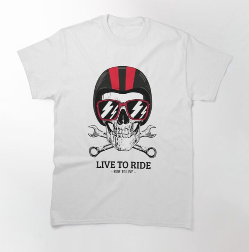Bikergod Motorcycle Live to ride, ride to live T-shirt Design 2D Full Printed Sizes S - 5XL - NAKA356