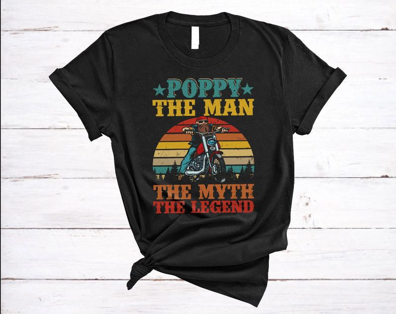 Bikergod Motorcycle Poppy The Man Myth Legend T-shirt Design 2D Full Printed Sizes S - 5XL - NARA530