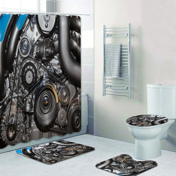 Bikergod Motorcycle Motor Machine Bathroom Decor Set NMBR32