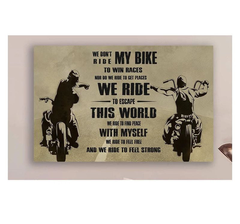 Bikergod Motorcycle We Ride To Feel Strong Biker Poster NANA144