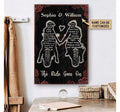 Bikergod Motorcycle The Ride Goes On Motorcycle Couple Custom Names Poster NANA94