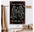 Bikergod Motorcycle The Ride Goes On Motorcycle Couple Custom Names Poster NANA94