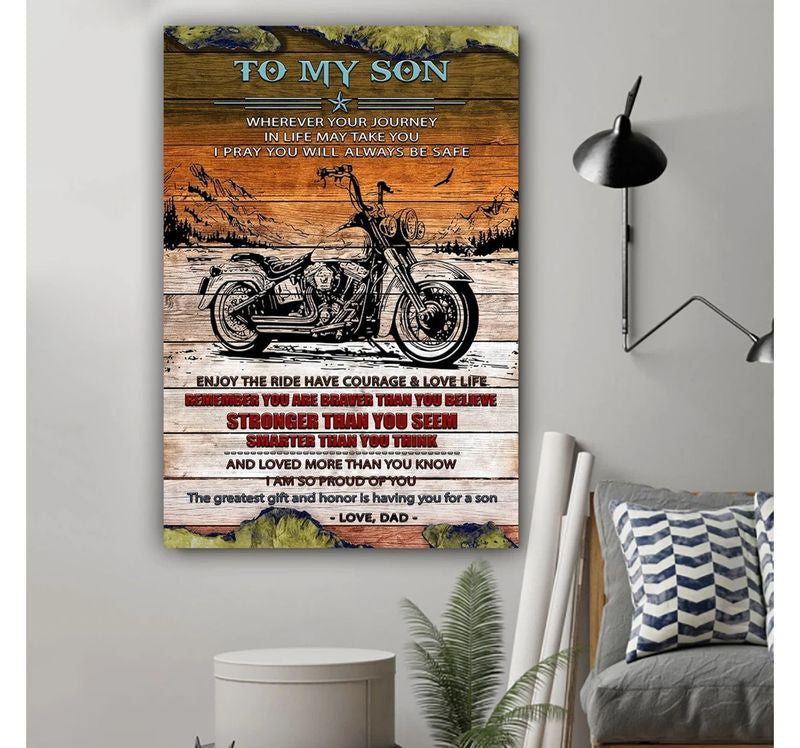 Bikergod Motorcycle I Am So Proud Of You Biker Son Poster NANA158