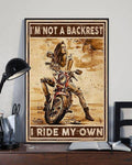Bikergod Motorcycle I?m Not A Backrest I Ride My Own Lady Biker Vintage Poster NANA176