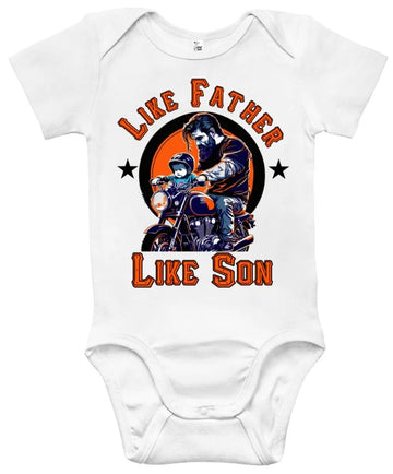 Bikergod Motorcycle Like Father Like Son COTTON Baby Onesie Bodysuit NAZA293