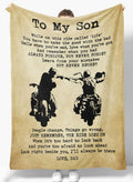 Bikergod Motorcycle Gift For Son From Dad Just Remember The Ride Goes On Blanket NAIA28