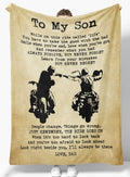 Bikergod Motorcycle Gift For Son From Dad Just Remember The Ride Goes On Blanket NAIA28