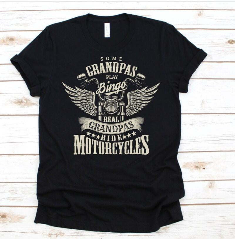 Bikergod Motorcycle Real Grandpas Ride Motorcycles T-shirt Design 2D Full Printed Sizes S - 5XL - NAVA378