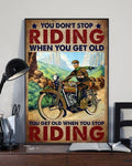 Bikergod Motorcycle You Don?t Stop Riding When You Get Old Vintage Poster NANA164