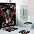Bikergod Motorcycle Choppers Ride To Bike Bathroom Decor Set NMBR22